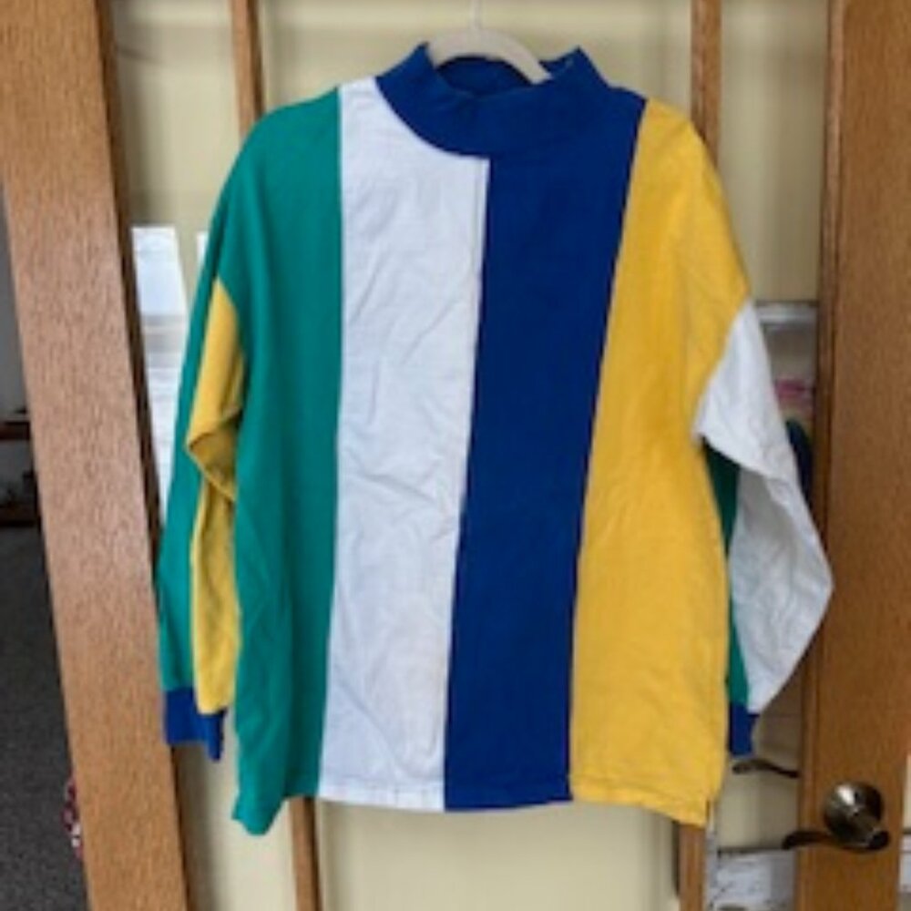 Vintage Colorblock Mock Neck